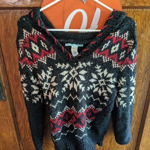 Maurices Hooded Sweater - Never Worn - Black, Red and Snowflake!  Medium